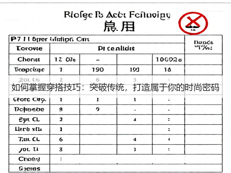 如何掌握穿搭技巧：突破传统，打造属于你的时尚密码