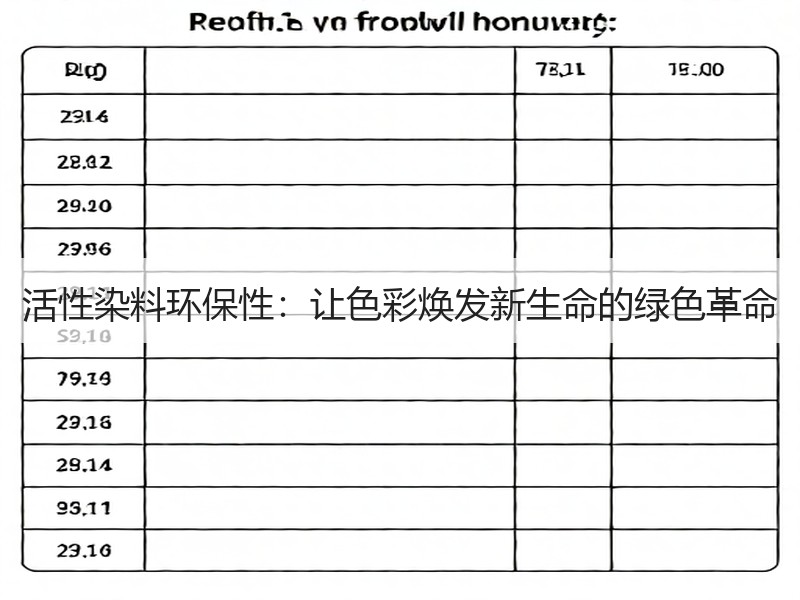 活性染料环保性：让色彩焕发新生命的绿色革命